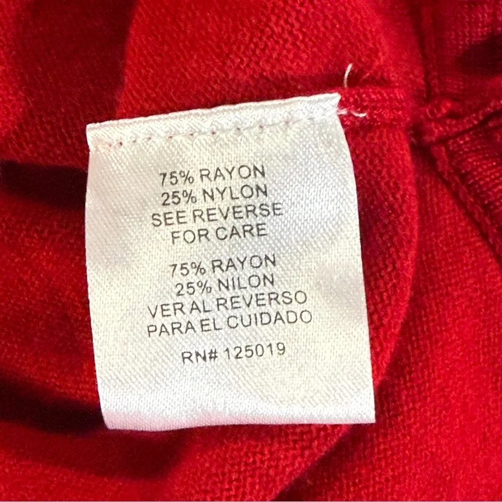 Joseph A Scarlet Red Ruffle Hem Sweater XL NWT Cozy Chic Cowl Neck Knit